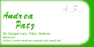 andrea patz business card